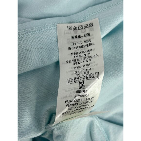 PATAGONIA Tank Top Sz M Blue Logo Graphic Print Organic Cotton Racerback Tank - Picture 5 of 9